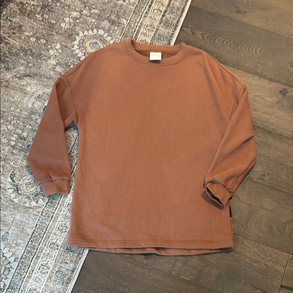 Varley Rowan chocolate brown crew-neck Long Sleeve Sweatshirt